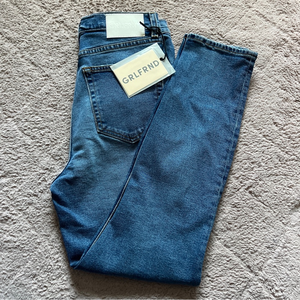 NWT GRLFRND The Piper Super High Rise Stretch‎ Button Fly Jeans Preppy Size 27